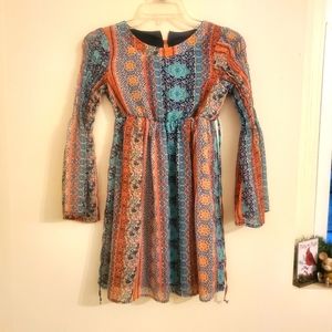 Speechless Girls Boho Bell Sleeve Midi Dress